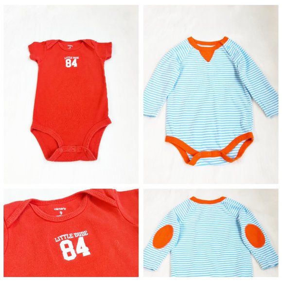 9M Infant Boys Bundle of 2 Onesies Short Sleeve Carter and Long Sleeve Circo - Picture 1 of 12
